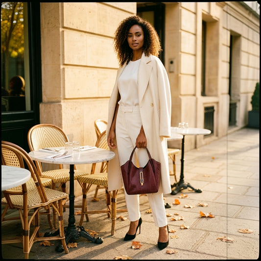 The Mila - Suede - Python Burgundy