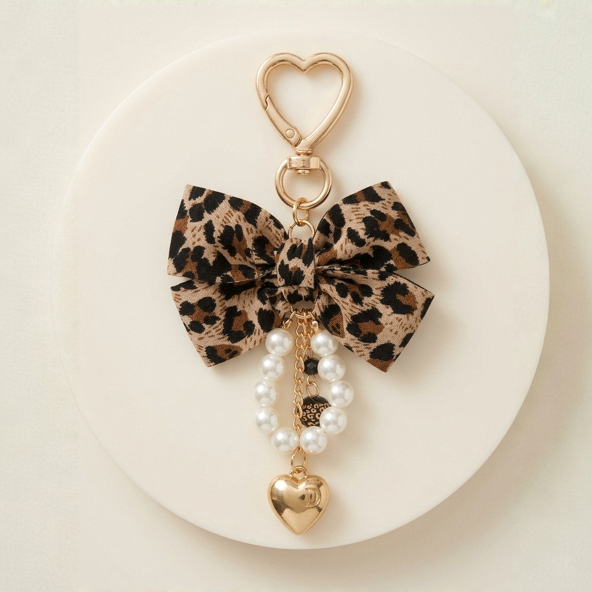 Leopard & Pearl Bag Charm